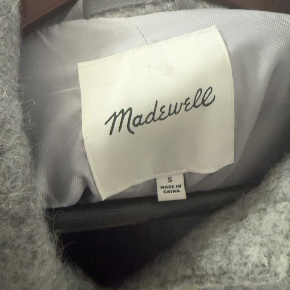 Madewell Gray Wool Blend Shirt Jacket Sz S 
Oversized Button Front Utility Coat - Picture 6 of 14